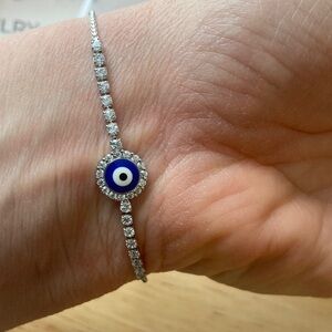Pretty Bird Blue and Silver Evil Eye Bracelet